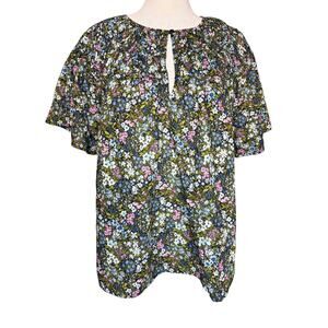 Old Navy Shirred Flutter-Sleeve Top Women’s XL Sleeve Blouse